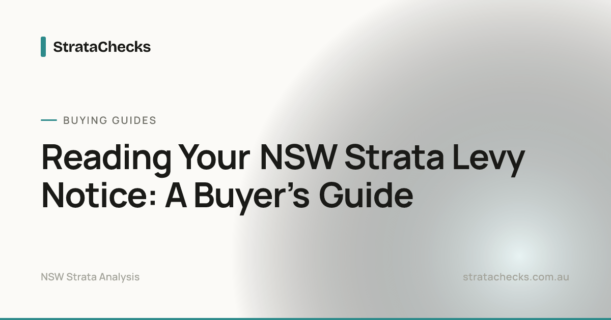 Reading Your NSW Strata Levy Notice: A Buyer’s Guide | StrataChecks