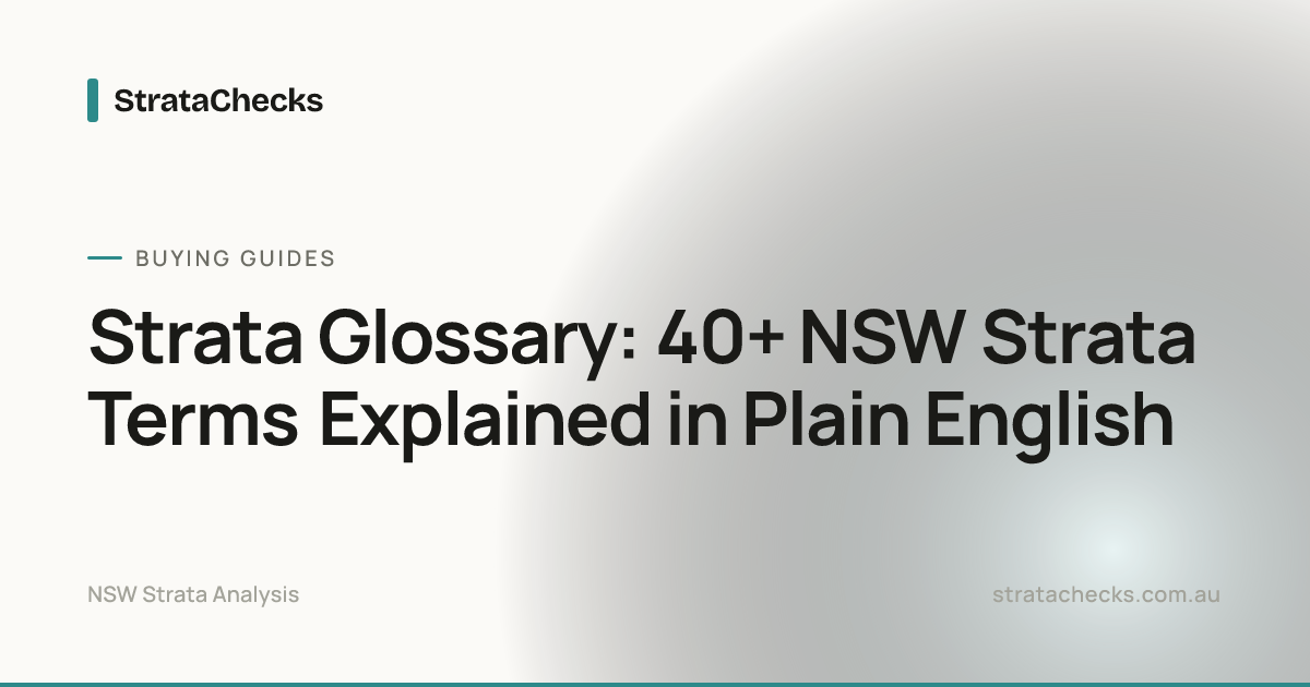 Strata Glossary: 40+ NSW Strata Terms Explained in Plain English ...