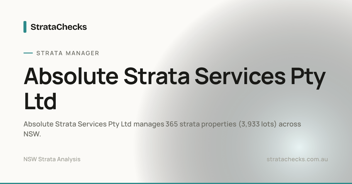 Absolute Strata Services Pty Ltd - NSW Strata Manager