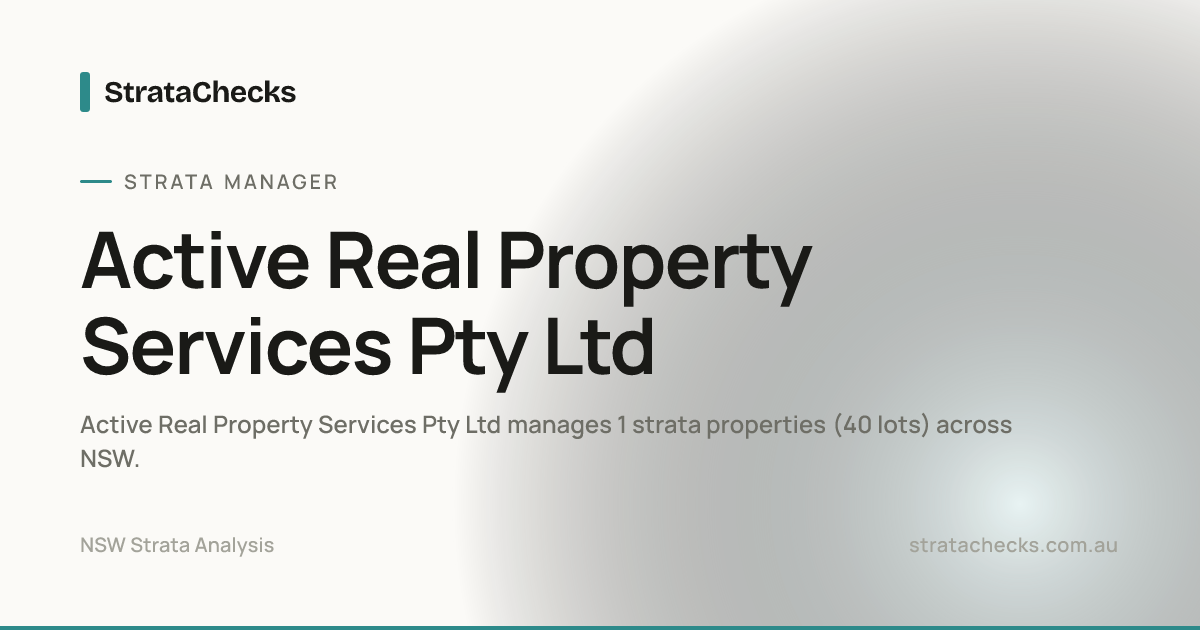 Active Real Property Services Pty Ltd - NSW Strata Manager