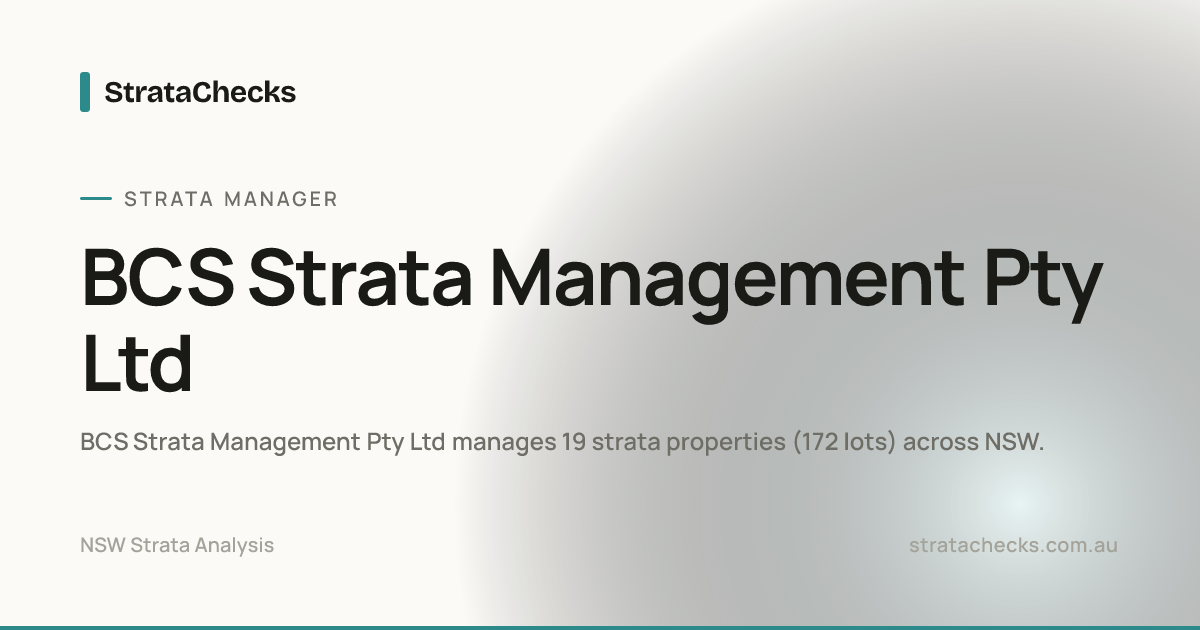BCS Strata Management Pty Ltd - NSW Strata Manager