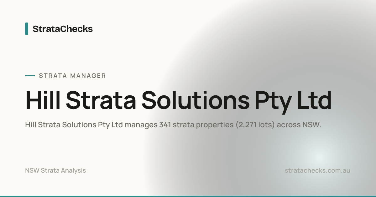 Hill Strata Solutions Pty Ltd - NSW Strata Manager