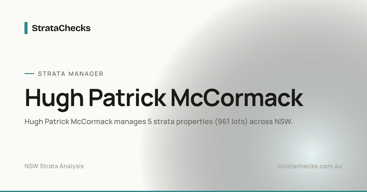 Hugh Patrick McCormack - NSW Strata Manager