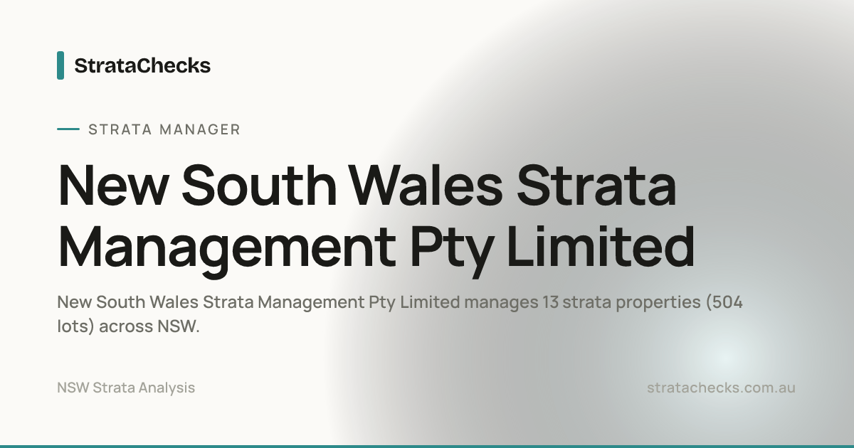 New South Wales Strata Management Pty Limited - NSW Strata Manager