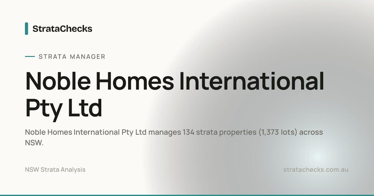 Noble Homes International Pty Ltd - NSW Strata Manager