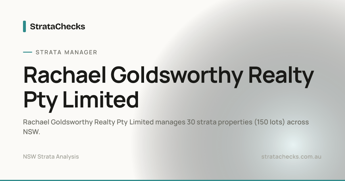 Rachael Goldsworthy Realty Pty Limited - NSW Strata Manager