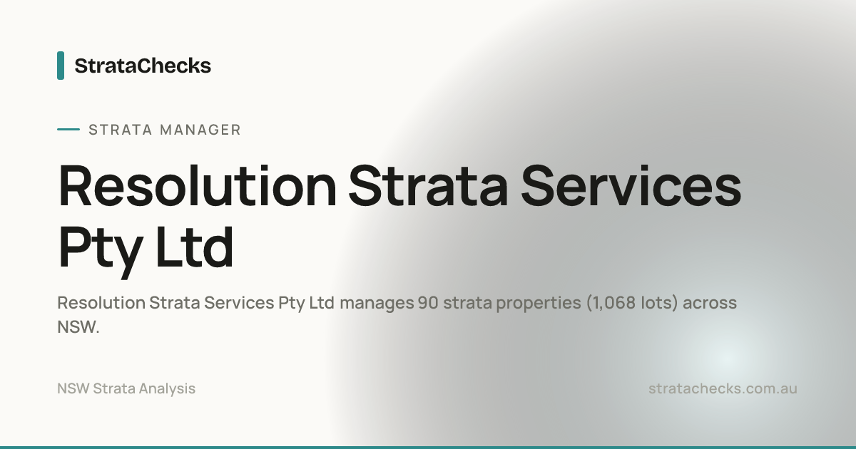 Resolution Strata Services Pty Ltd - NSW Strata Manager