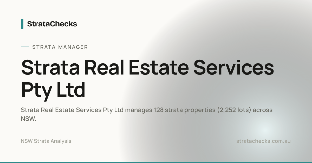 Strata Real Estate Services Pty Ltd - NSW Strata Manager