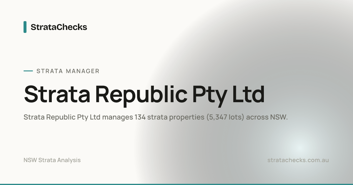 Strata Republic Pty Ltd - NSW Strata Manager