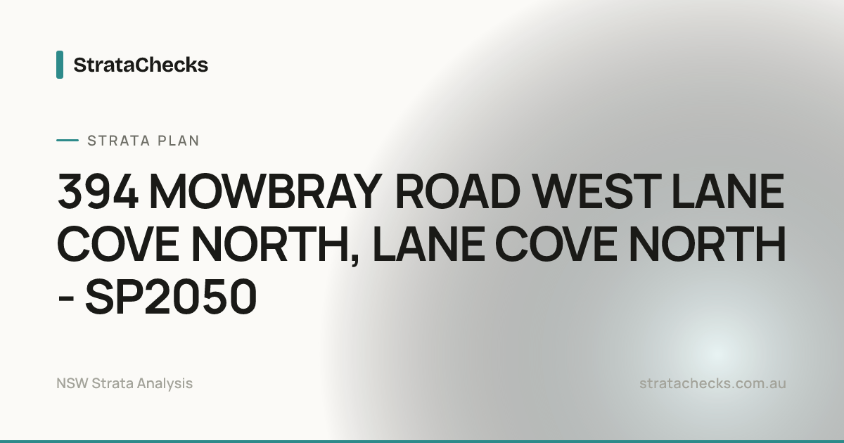 394 MOWBRAY ROAD WEST LANE COVE NORTH, LANE COVE NORTH - SP2050 Overview