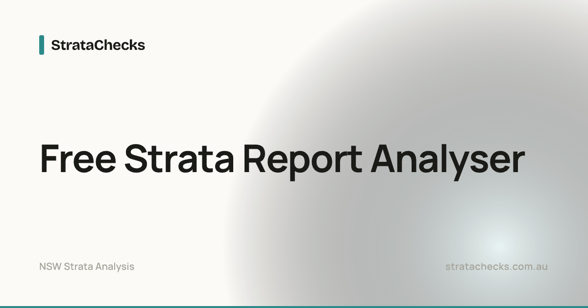 Free Strata Report Analyser | StrataChecks